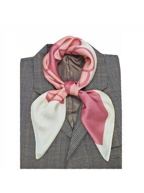 ✨Silky Square Scarf Bandana Handkerchief Floral White Pink Soft Hair Neck scarfs